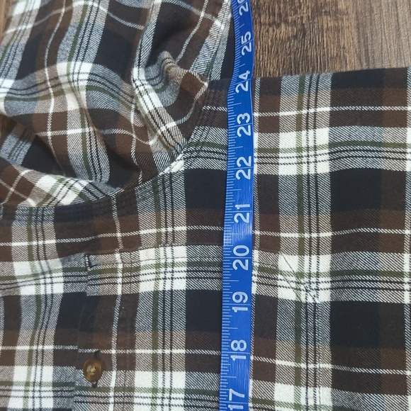 Carhartt Trumbull Plaid Flannel Shirt Relaxed Fit Long Sleeve Brown/Black Large - Picture 7 of 9